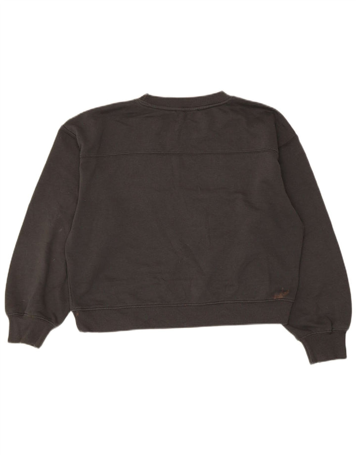 Zara Mujer Crop Sudadera Jumper UK 44 Poliéster Gris Medio