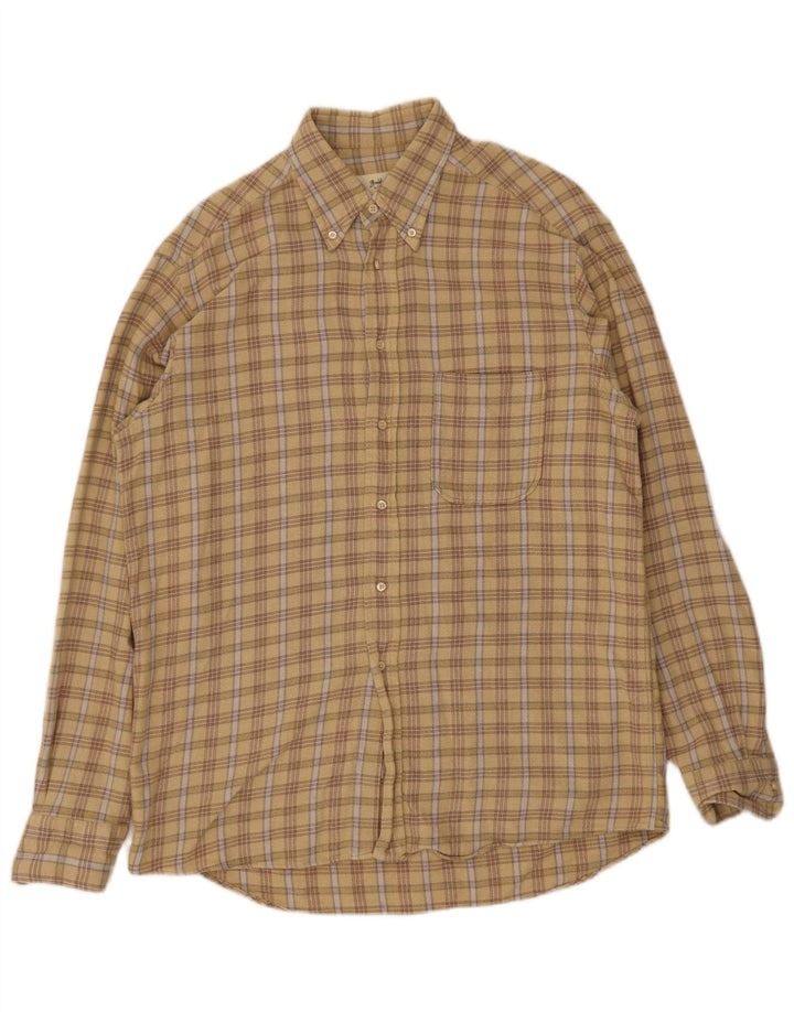 Hugo Boss Camisa de franela para hombre Talla 41 Cuadros beige grandes