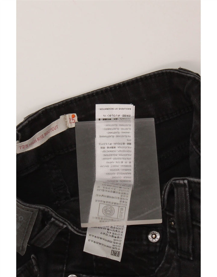 LEVI'S Jeans 725 de tiro alto con corte tipo bota para mujer W25 L32 Algodón negro