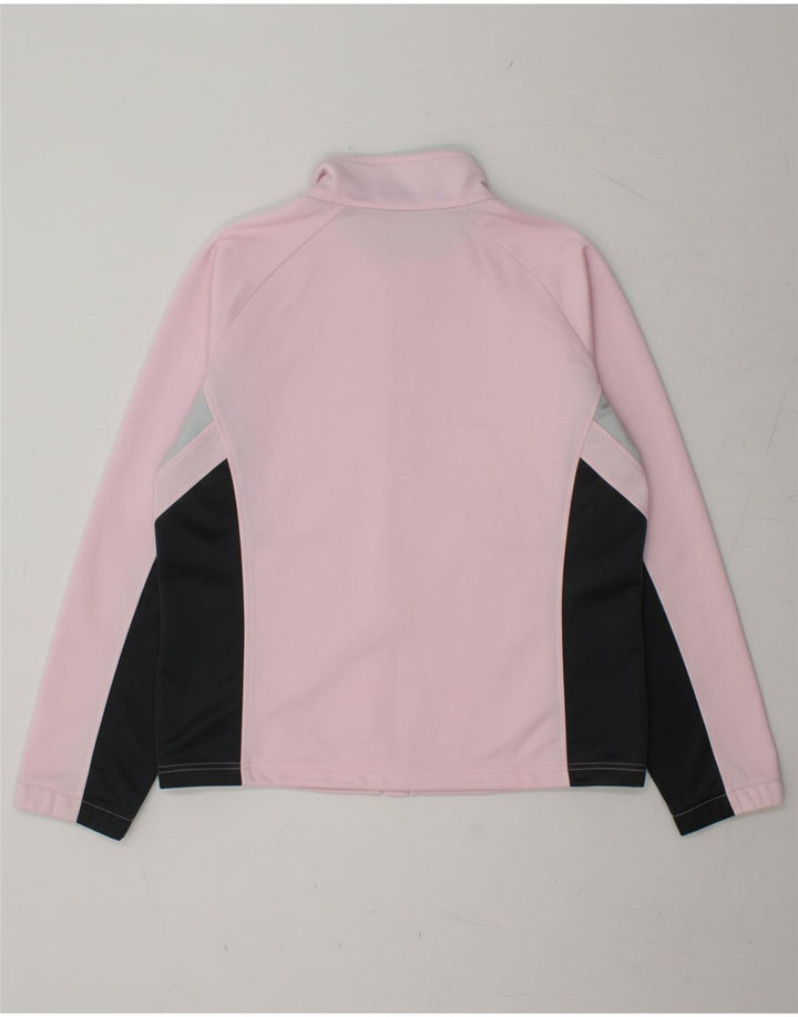 DIADORA Womens Tracksuit Top Jacket UK 14 Medium Pink Colourblock