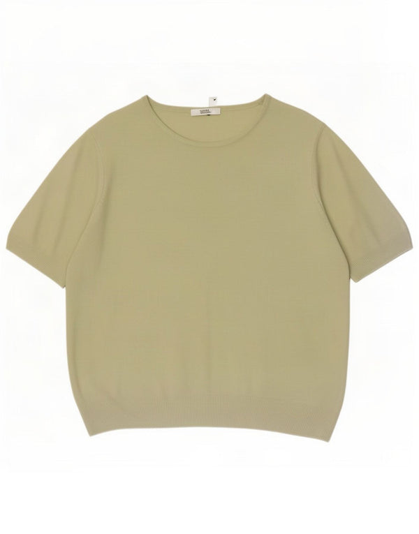 Marks & Spencer Blusa de Manga Corta para Mujer UK 40 XL Acrílico Verde