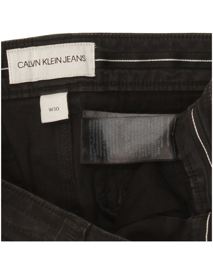 CALVIN KLEIN Pantalones cargo ajustados para hombre W30 L29 Algodón negro