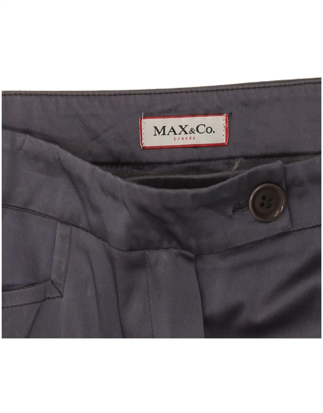 Max & Co. Pantalones informales rectos para mujer W28 L29 Azul marino