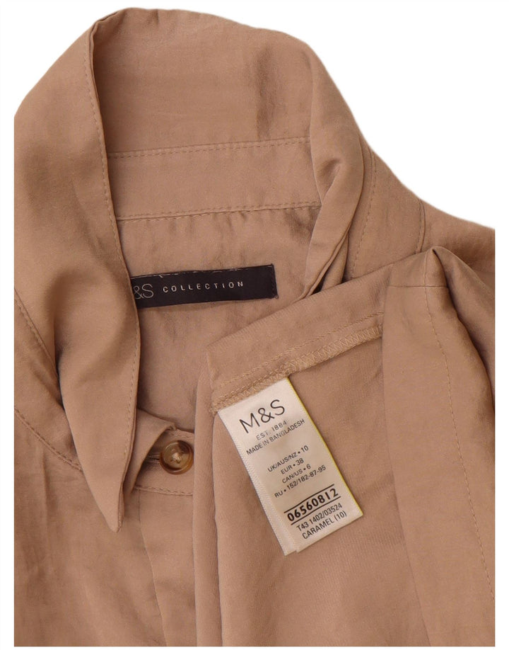 Marks & Spencer Blusa de manga corta para mujer UK 40 Small Brown