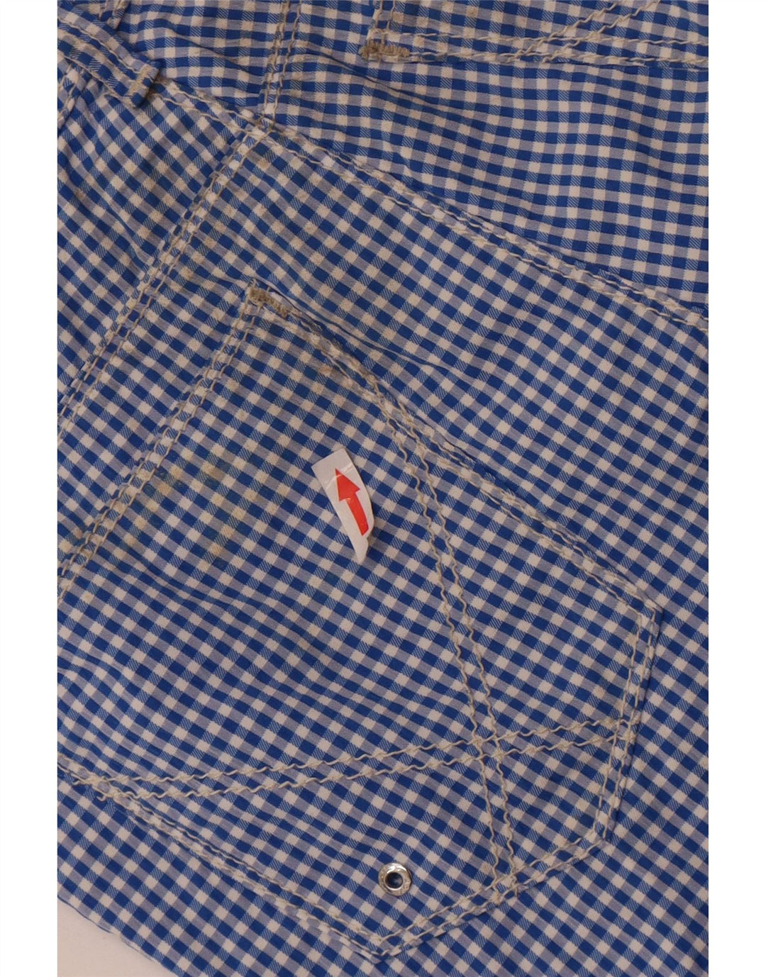 Roy Rogers Pantalones cortos chinos para niños 11-12 años W26 Poliamida azul a cuadros