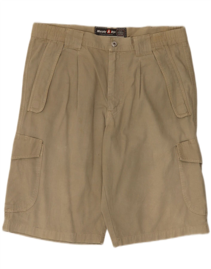 MURPHY & NYE Pantalones cortos cargo para hombre W38 XL Algodón beige