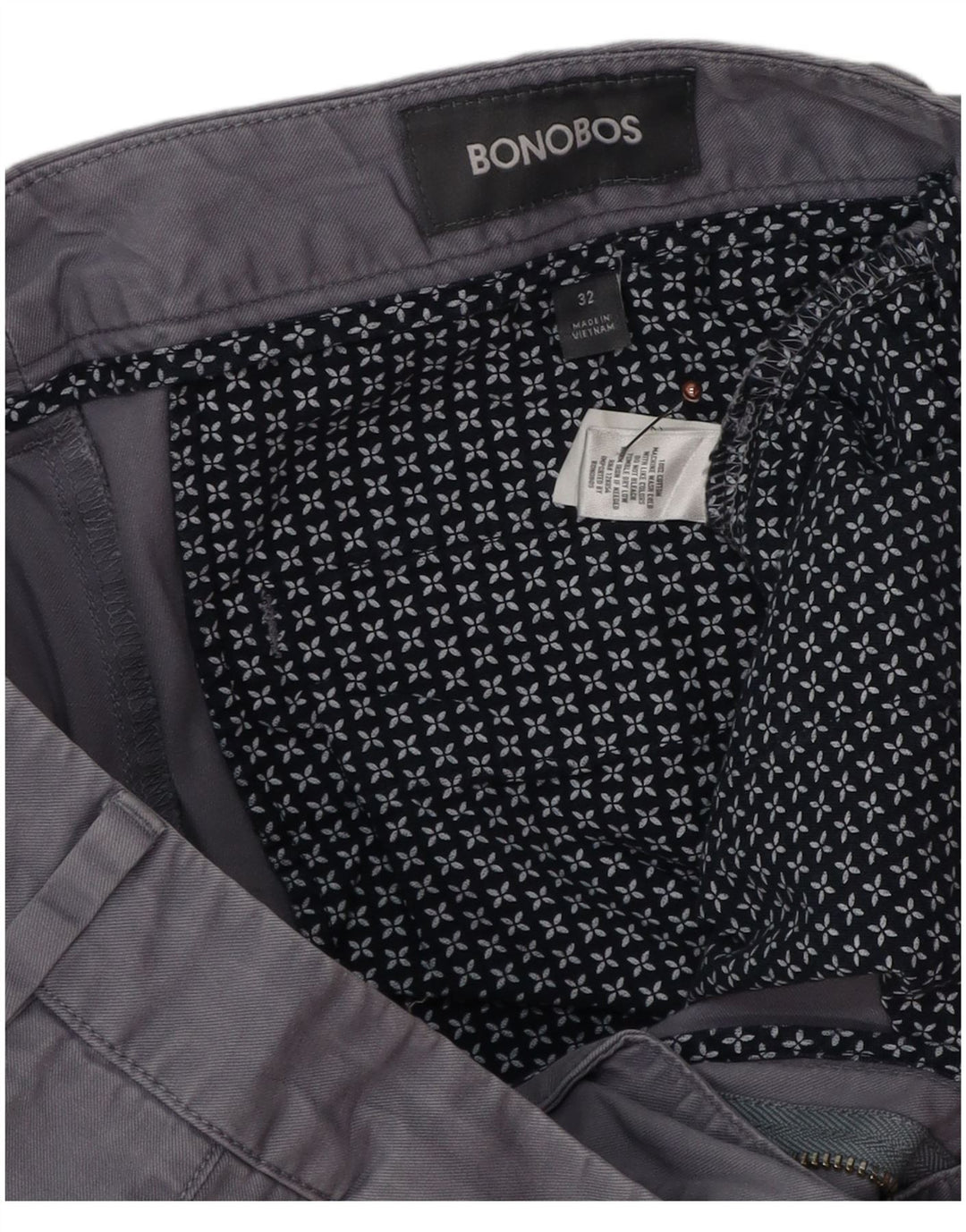 BONOBOS Pantalones cortos chinos para hombre W32 Algodón gris medio