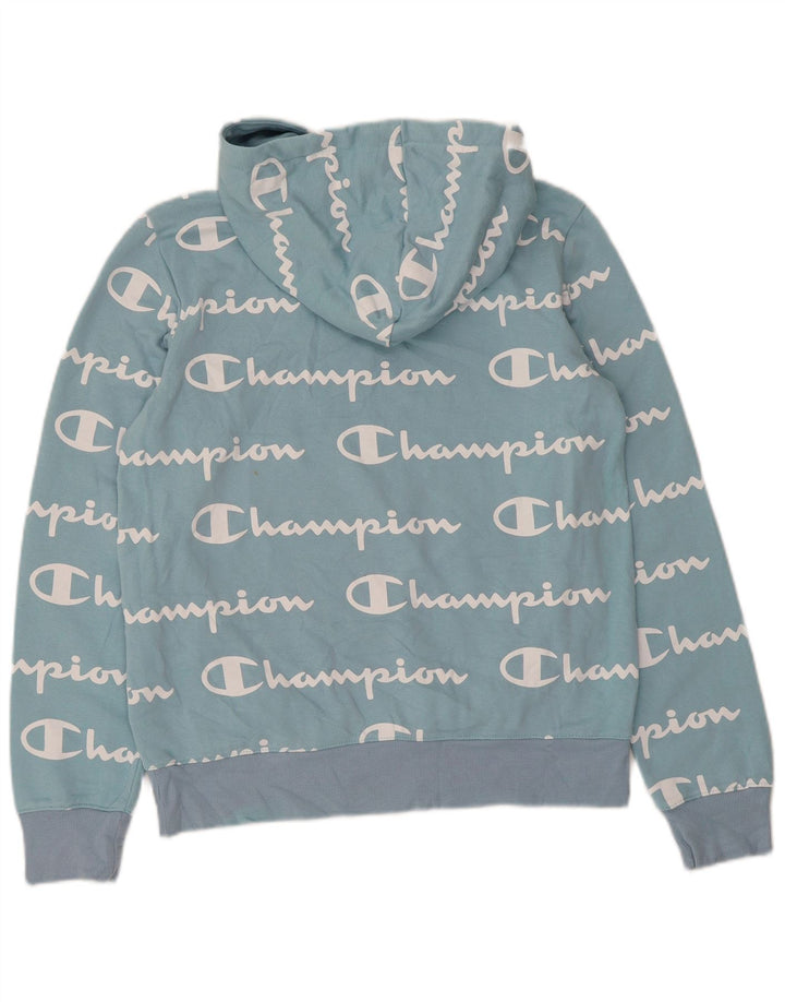 CHAMPION Jersey con capucha gráfico para mujer UK 12 Azul medio