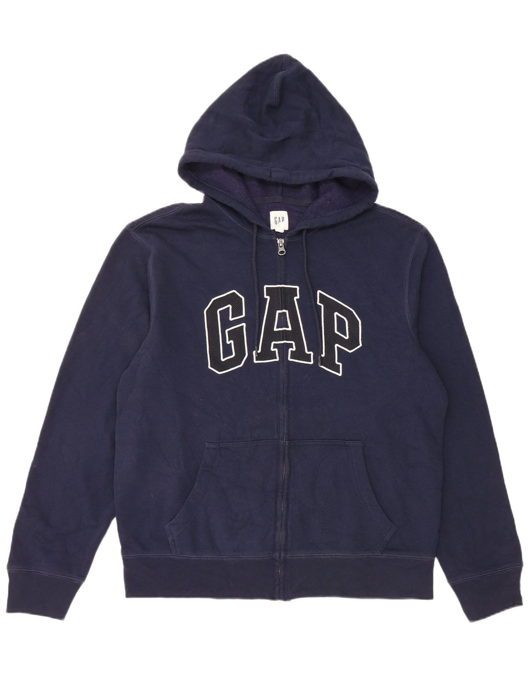 Gap Sudadera con capucha y cremallera gráfica para hombre Algodón azul marino mediano