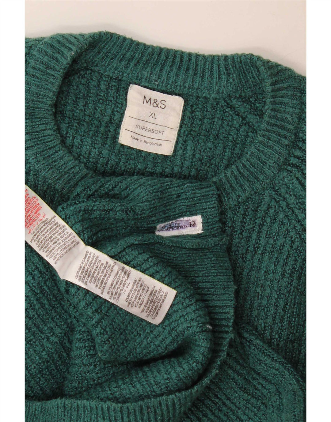 Marks & Spencer Jersey de cuello redondo para hombre XL Poliamida verde
