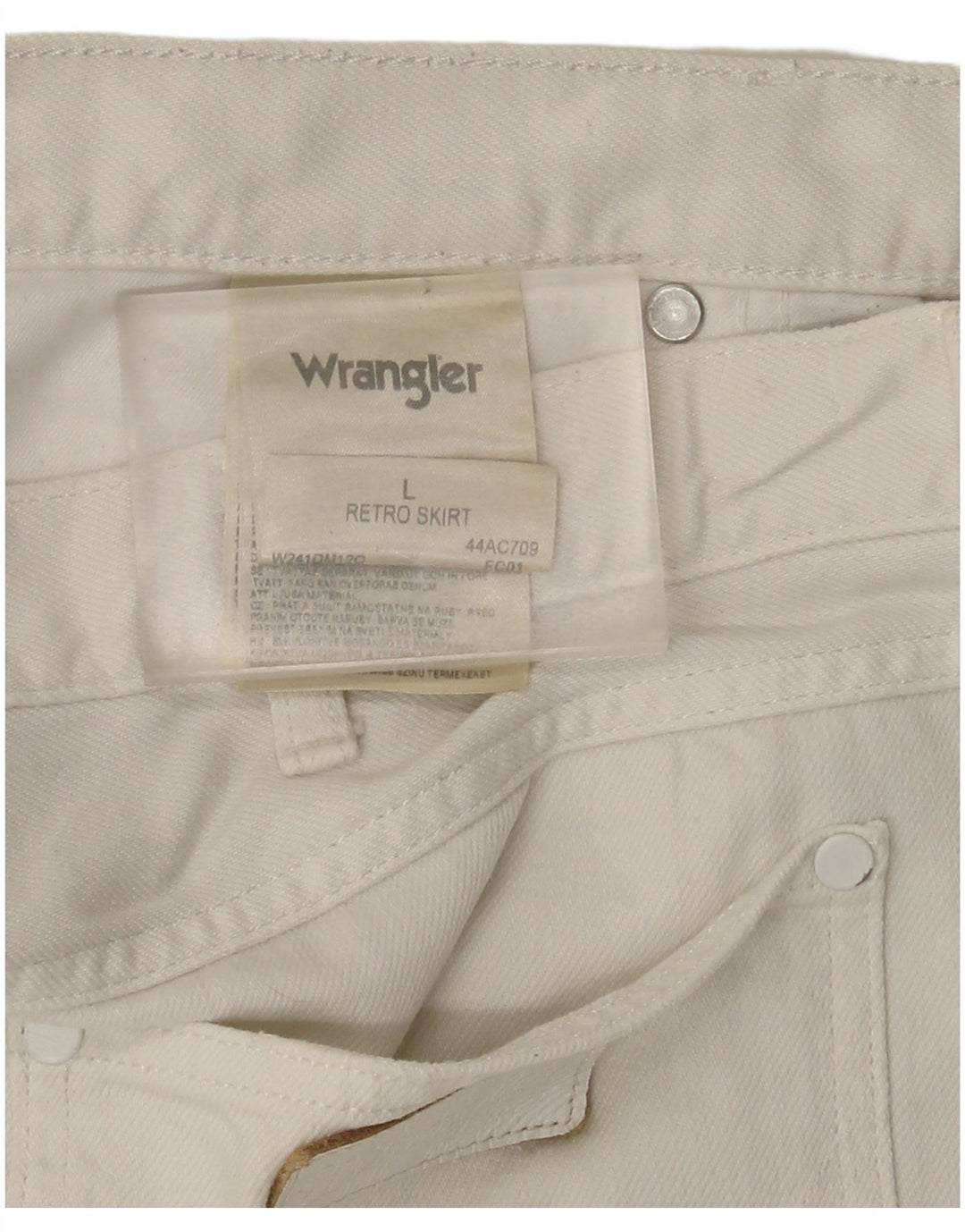 Wrangler Mini Falda Vaquera Para Mujer Grande W36 Algodón Blanco