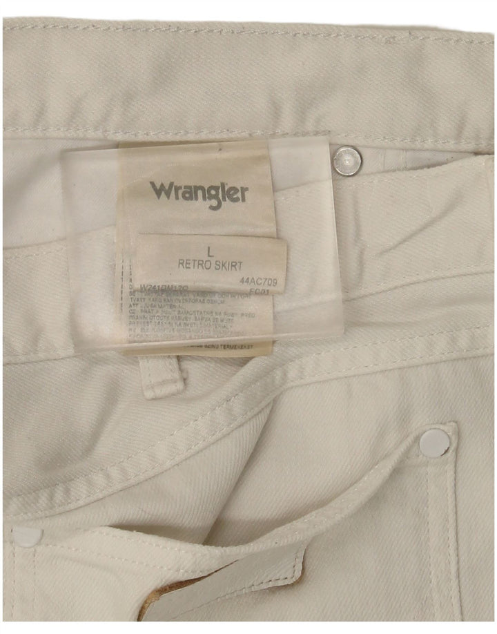 Wrangler Mini Falda Vaquera Para Mujer Grande W36 Algodón Blanco