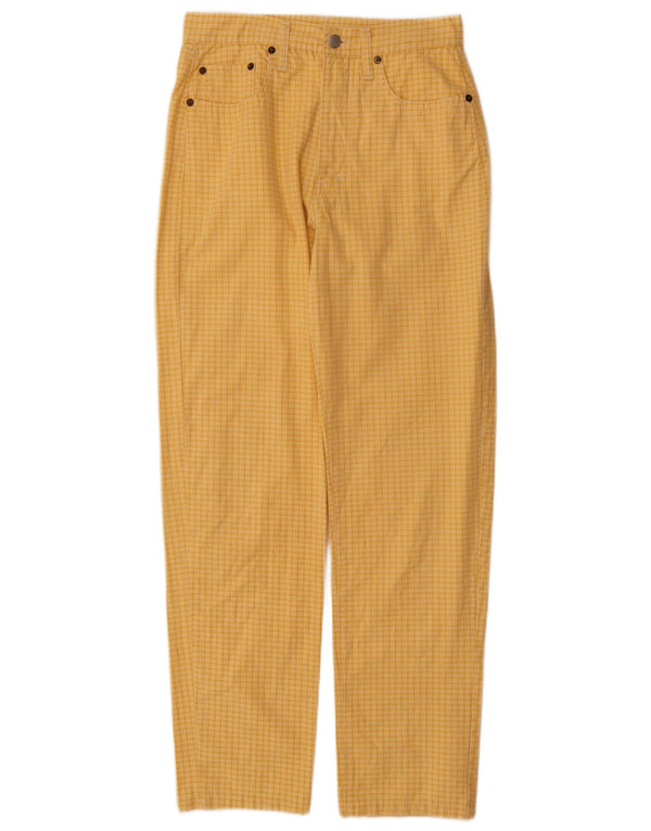 Pantalones informales de cintura alta para mujer Replay W30 L30 Algodón a cuadros amarillos