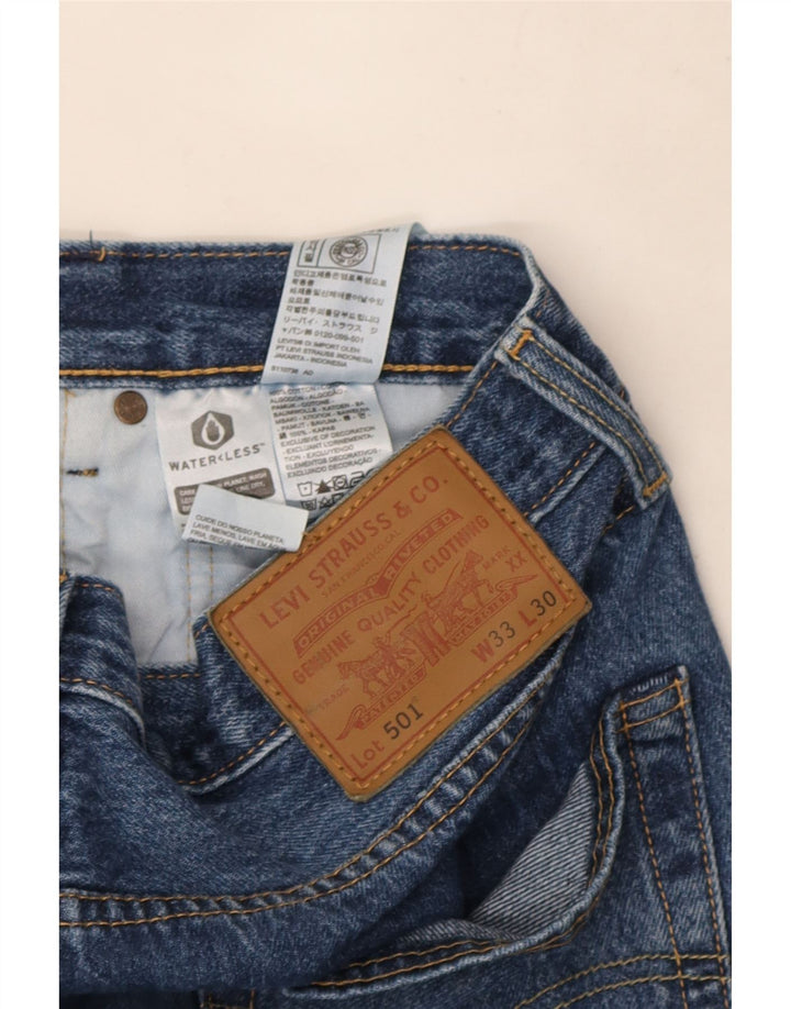 Levi's Hombre 501 Vaqueros Rectos W33 L30 Algodón Azul