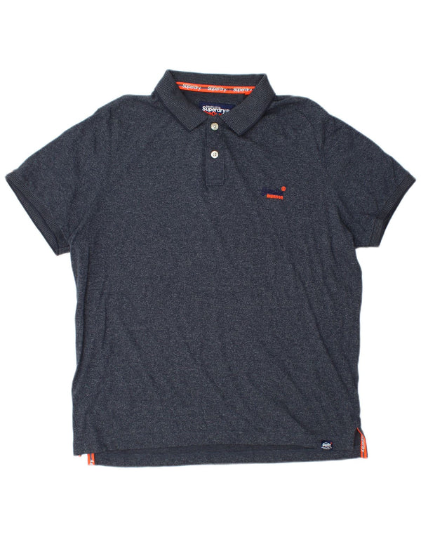 Superdry Polo para hombre 3XL Algodón moteado azul marino