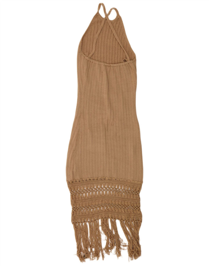 Shein Vestido halter de punto para mujer UK 44 Poliéster beige grande