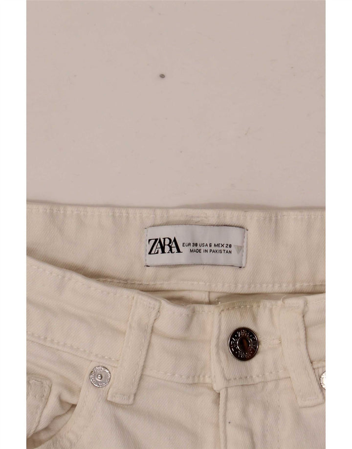 Zara Mujer Crop Bootcut Jeans EU 38 Small W28 L24 Blanco