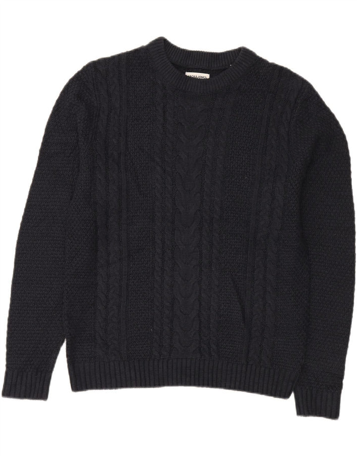 JACK & JONES Jersey De Cuello Redondo Para Hombre Acrílico Azul Marino Medio