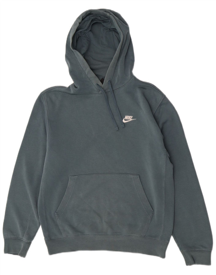 Nike Jersey con capucha para hombre, talla pequeña, algodón azul