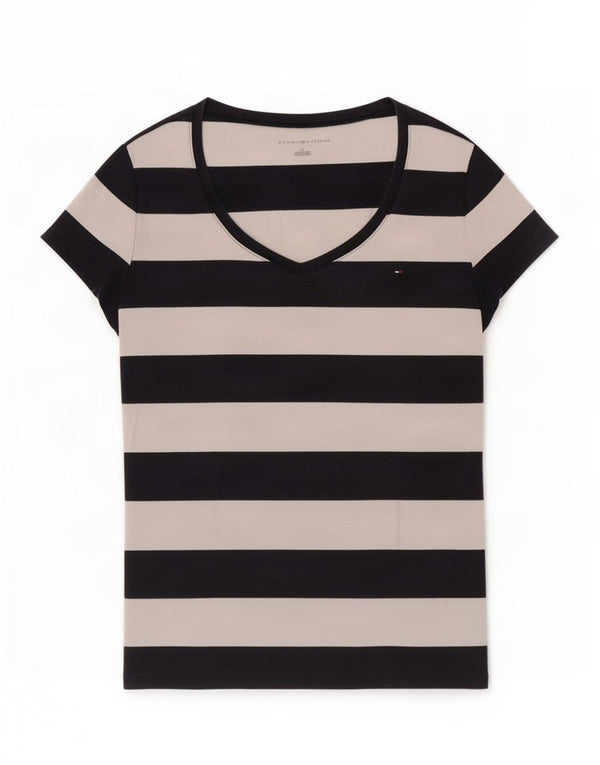 Tommy Hilfiger Camiseta para Mujer Top UK 12 Medium Azul Marino Rayas Algodón