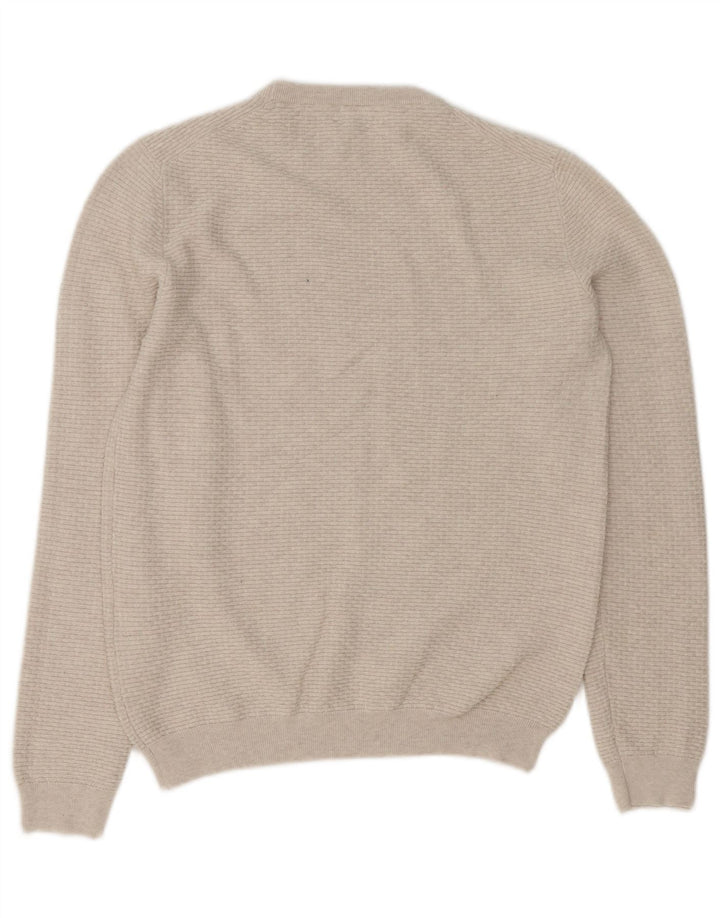 Reiss Jersey De Cuello Redondo Para Hombre Pequeño Algodón Beige
