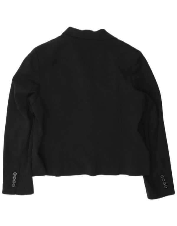 Marks & Spencer Chaqueta tipo blazer corta con 2 botones para mujer UK 46 Grande Negro