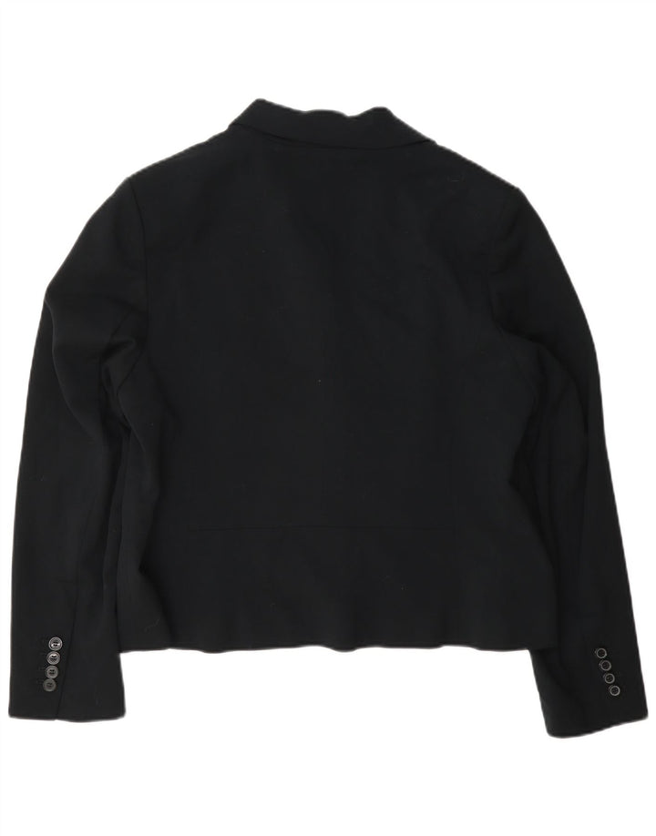Marks & Spencer Chaqueta tipo blazer corta con 2 botones para mujer UK 46 Grande Negro