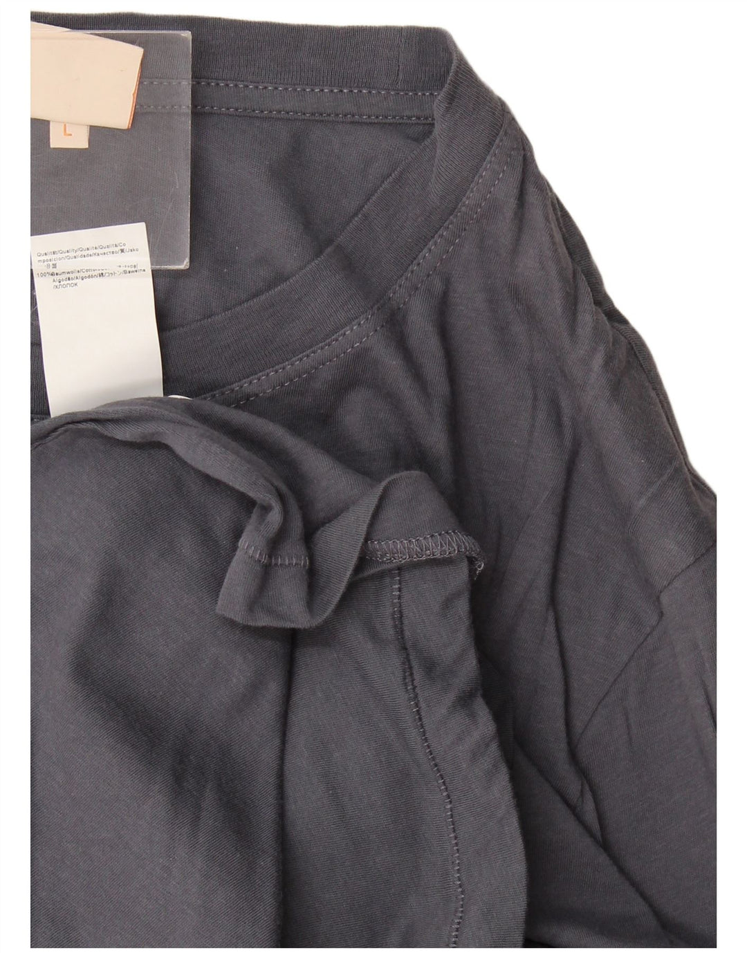 Hugo Boss Hombre Top gráfico manga larga algodón gris grande