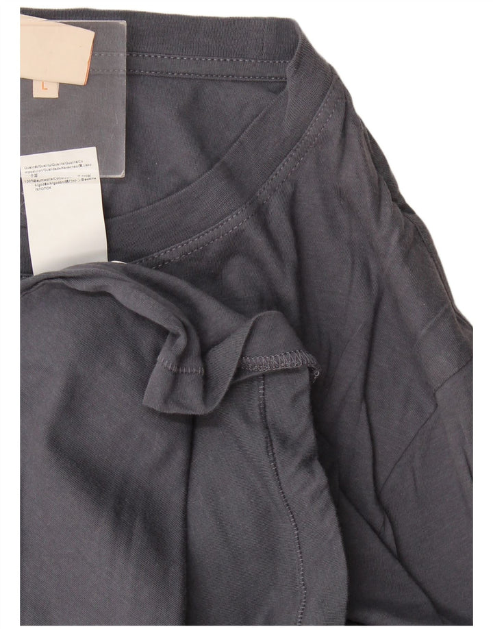 Hugo Boss Hombre Top gráfico manga larga algodón gris grande