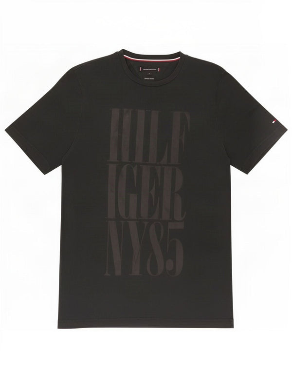 Tommy Hilfiger Camiseta gráfica para hombre Top Small Black Cotton