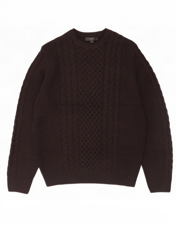 Marks & Spencer Suéter de Cuello Redondo para Hombre XL Acrílico Marrón