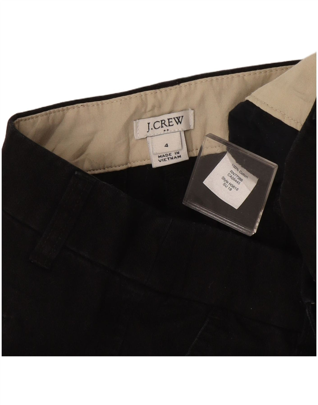 J. Crew Pantalones cortos chinos para mujer US 4 Small W27 Algodón negro