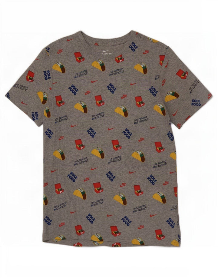 Nike - Camiseta gráfica para hombre, parte superior de algodón gris medio
