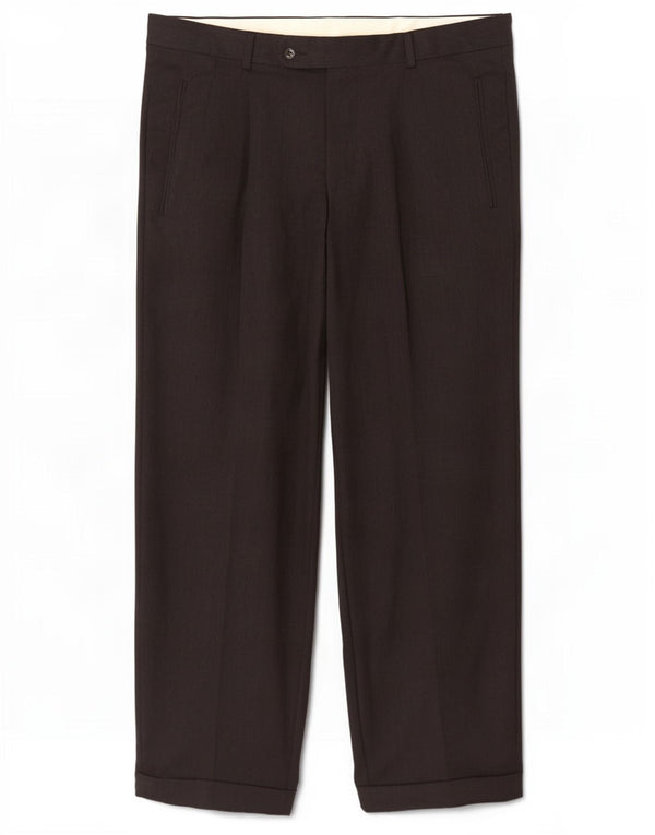 Hugo Boss Pantalón de traje con pinzas para hombre W34 L30 Lana negra