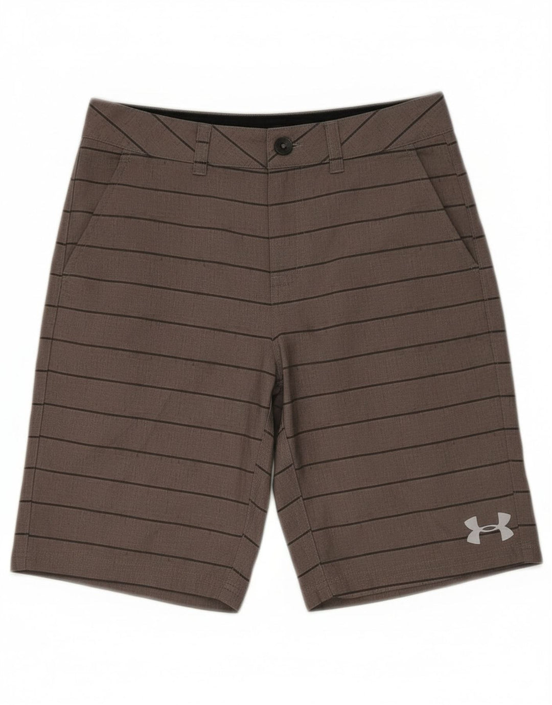 Under Armour Pantalones cortos chinos para niños 9-10 años W25 Poliéster a rayas grises