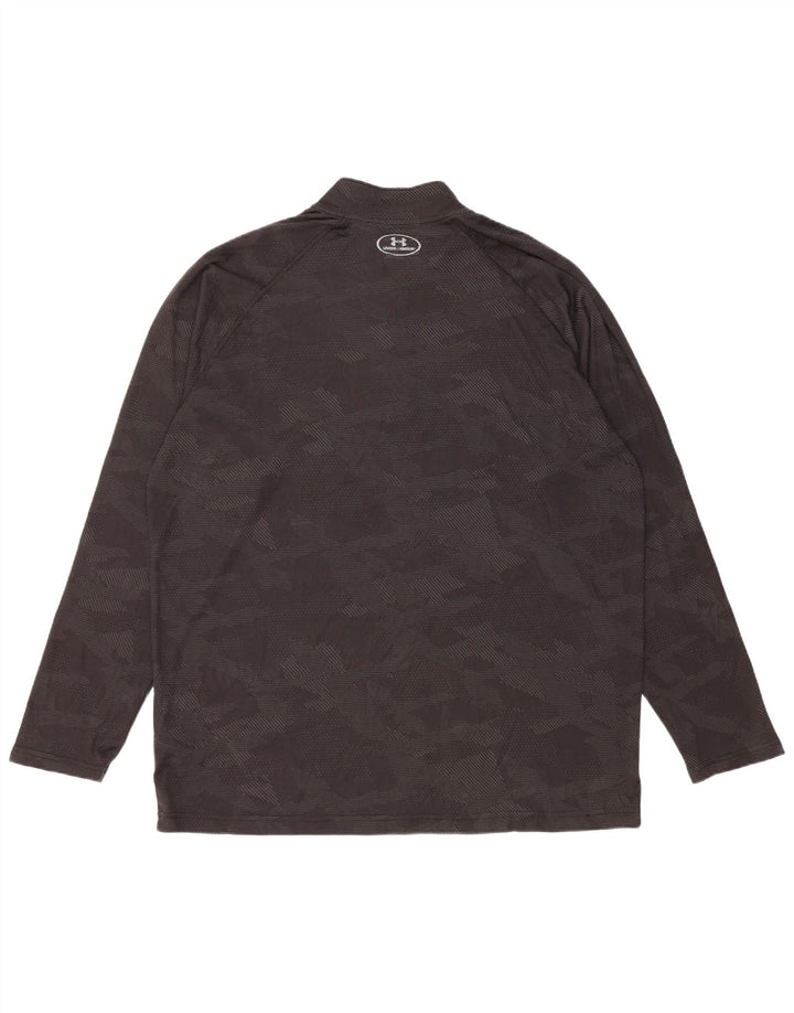 UNDER ARMOUR Hombre Heat Gear Jersey Chándal Top 2XL Camuflaje Negro
