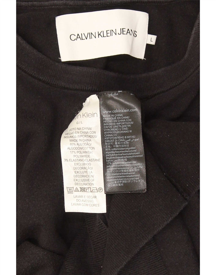 Calvin Klein Jeans Hombre Sudadera Jumper Grande Algodón Negro