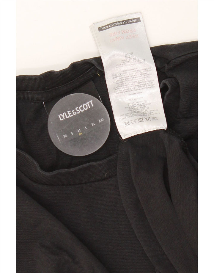 Lyle & Scott Camiseta para hombre Top Medium Black Cotton