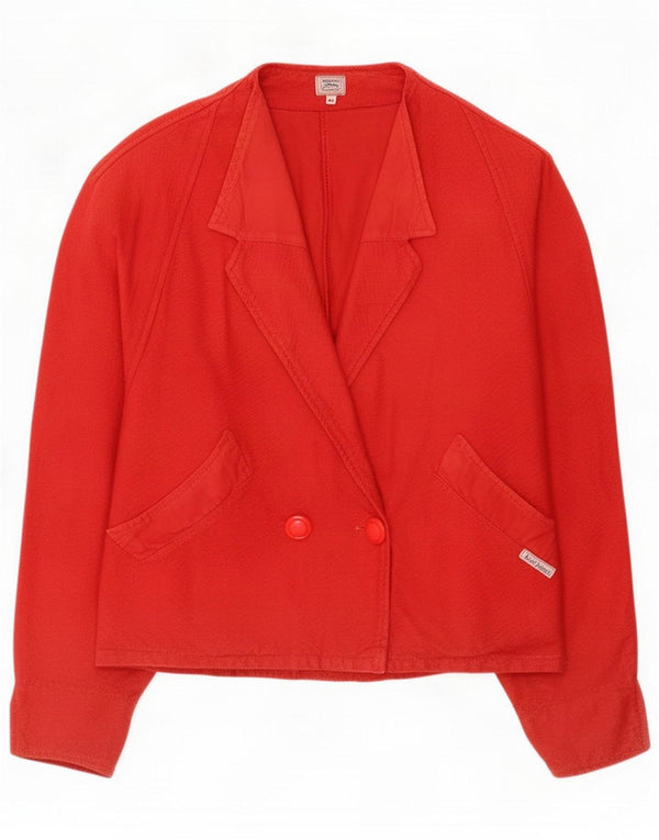 Chaqueta tipo blazer vintage con doble botonadura para mujer UK 44 Algodón rojo mediano