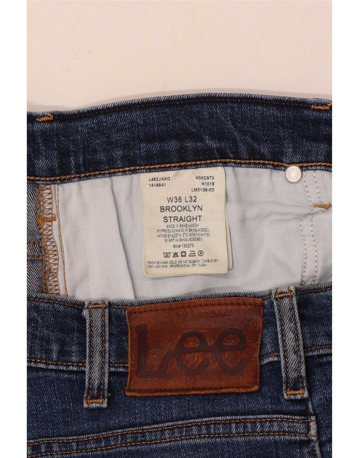 Lee Vaqueros Rectos Brooklyn Para Hombre W36 L32 Algodón Azul