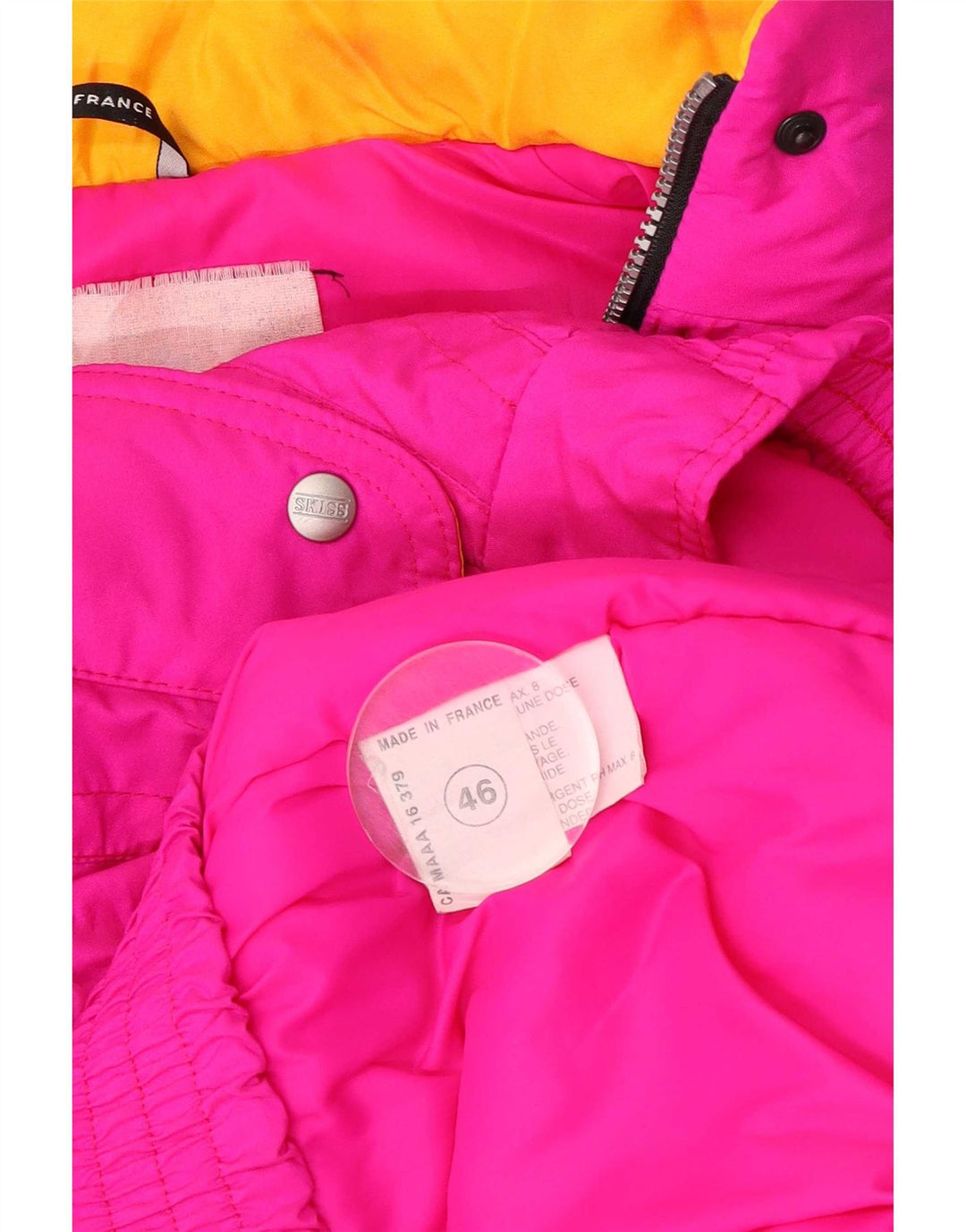 Chaqueta de esquí con capucha para mujer EU 46 XL Poliamida color block rosa