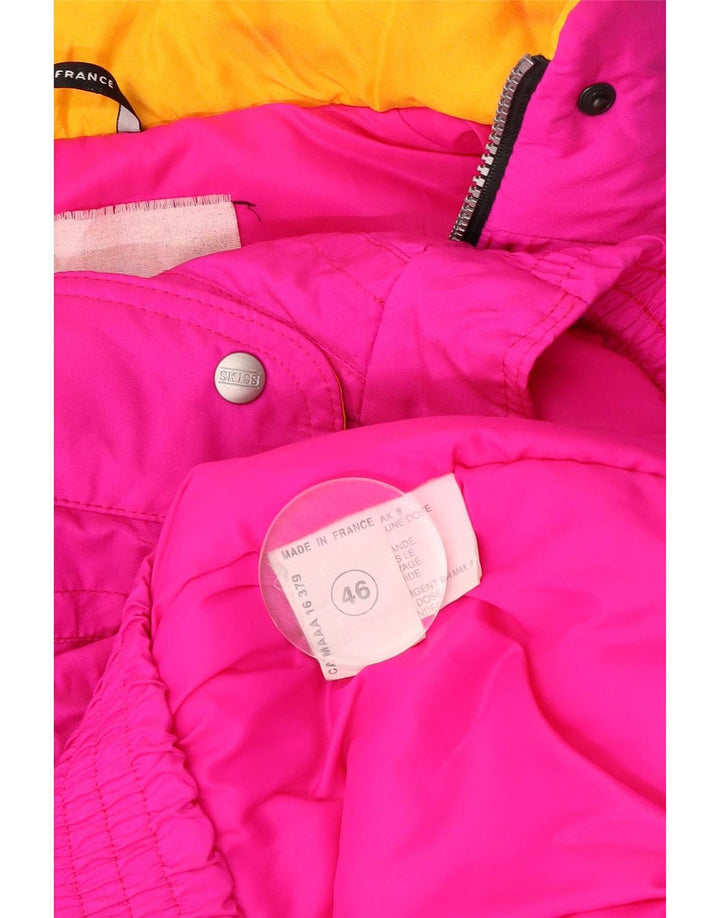 Chaqueta de esquí con capucha para mujer EU 46 XL Poliamida color block rosa