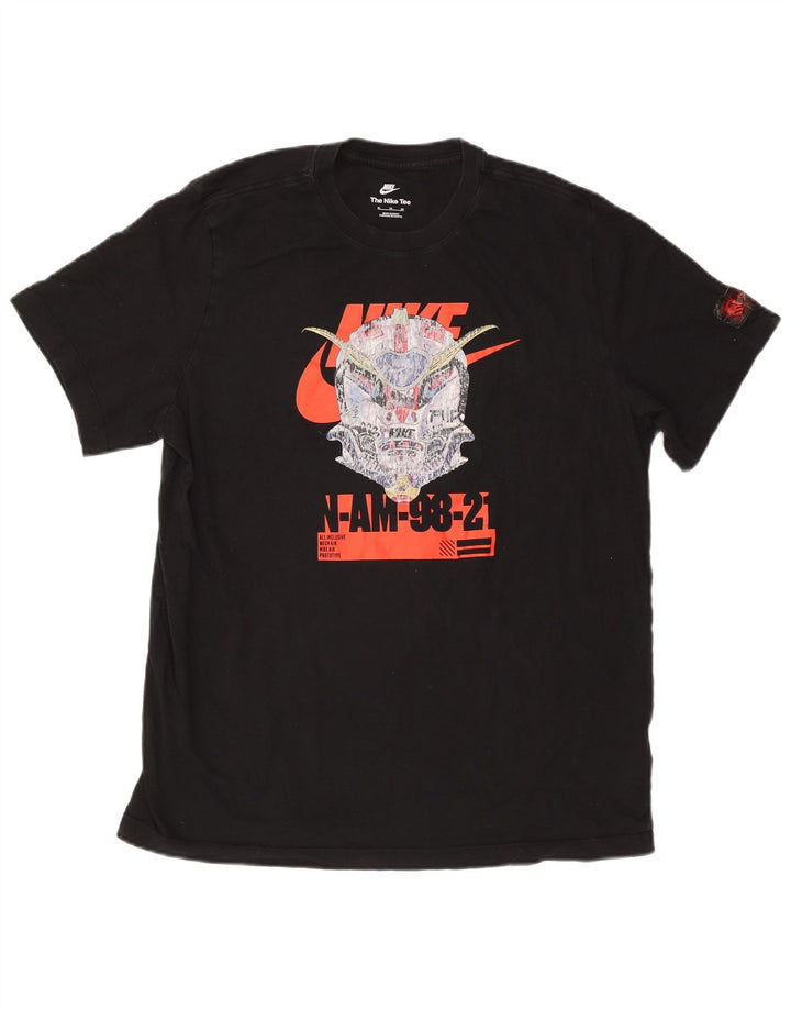 Nike Camiseta gráfica para hombre Top XL Algodón negro