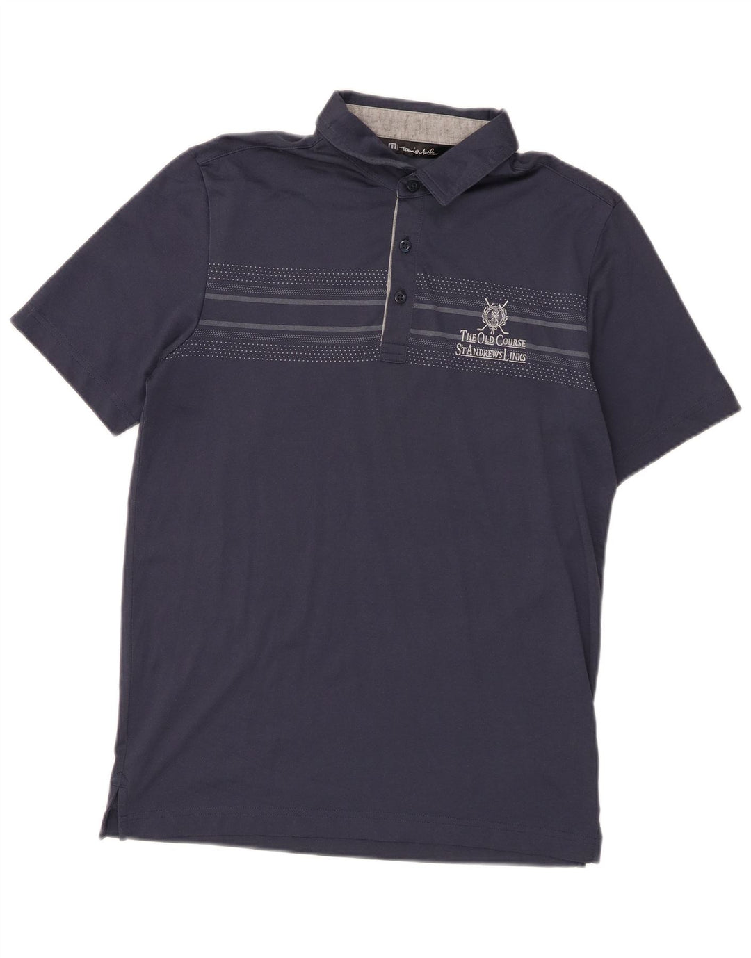 Travis Mathew Polo gráfico para hombre pequeño algodón azul marino