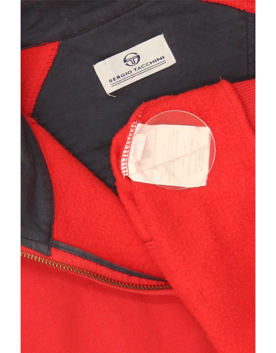 Sergio Tacchini Chaqueta superior de chándal para mujer Reino Unido 14 Algodón rojo mediano