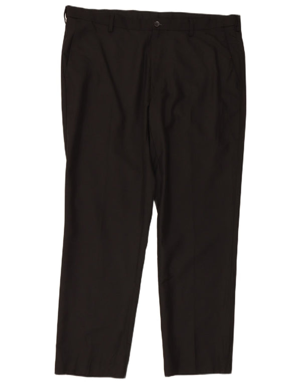 Marks & Spencer Pantalones casuales de corte regular para hombre W40 L31 Poliéster negro