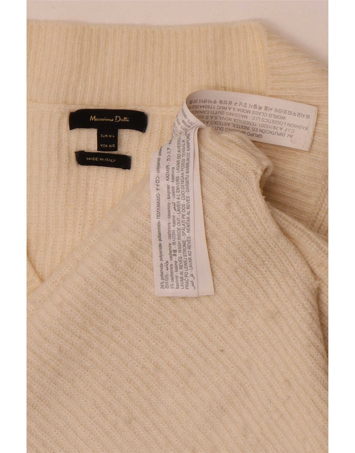 Massimo Dutti Camiseta Sin Mangas Mujer UK 44 Mediano Blanco Roto Poliamida