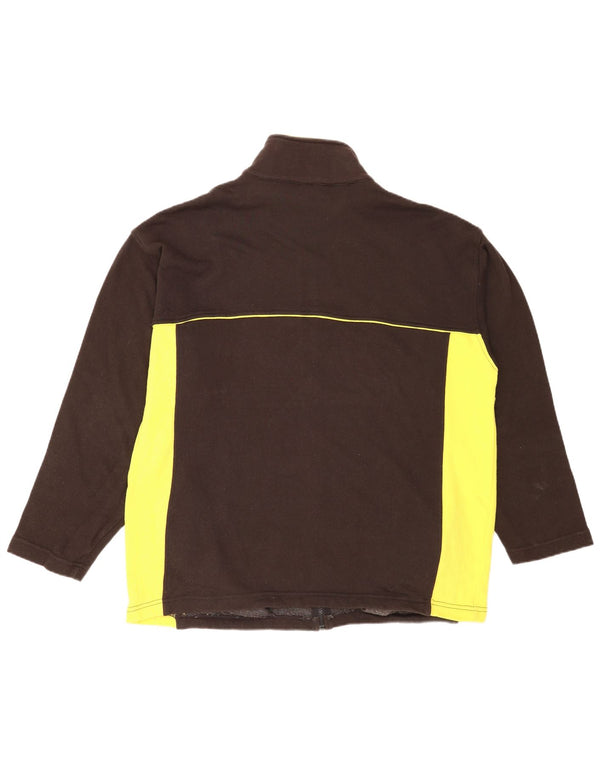 Reebok Hombre Regular Fit Chándal Top Chaqueta XL Marrón Colorblock Sports