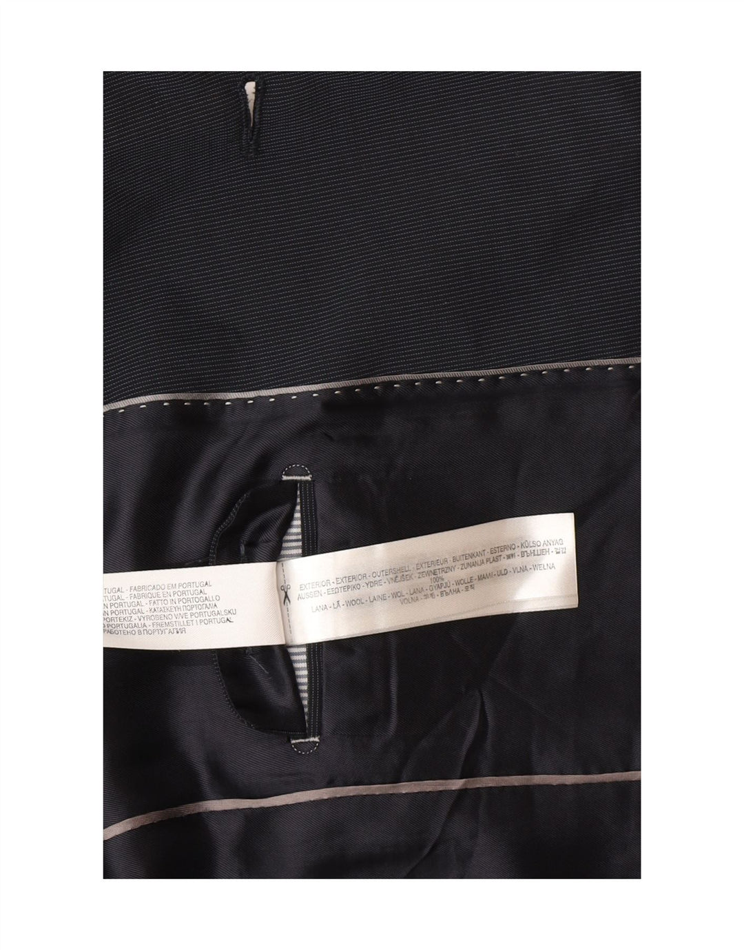 Massimo Dutti Chaqueta Blazer De 2 Botones Para Hombre EU 48 Mediano Azul Marino Rayas Pintadas