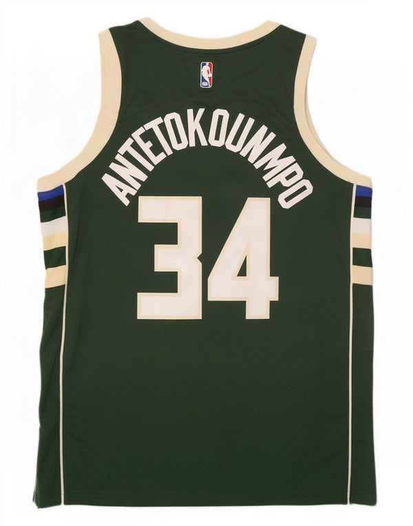 Camiseta sin mangas con gráfico Milwaukee 34 de Nike para hombre, tamaño grande, color verde, poliéster